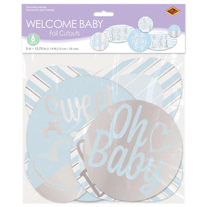 Bulk Foil Welcome Baby Cutouts - Boy (Case of 72) by Beistle