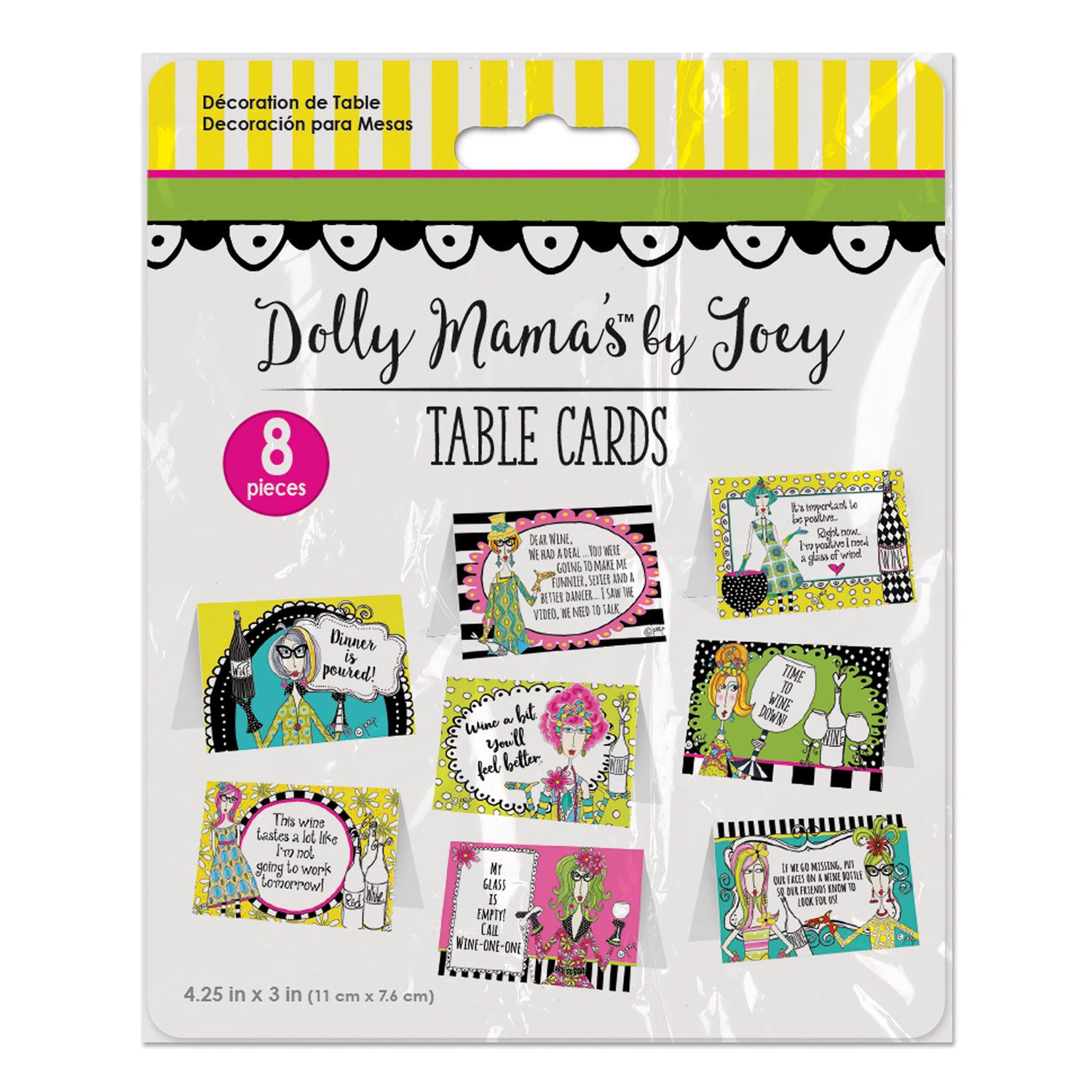 Dolly Mama's Adult Celebration Party Table Cards (8/Pkg)