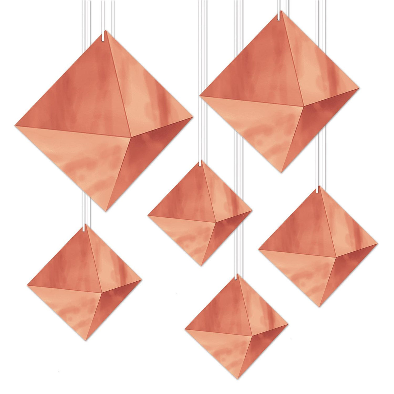Beistle 3-D Foil Party Diamonds - Rose Gold (6/Pkg)
