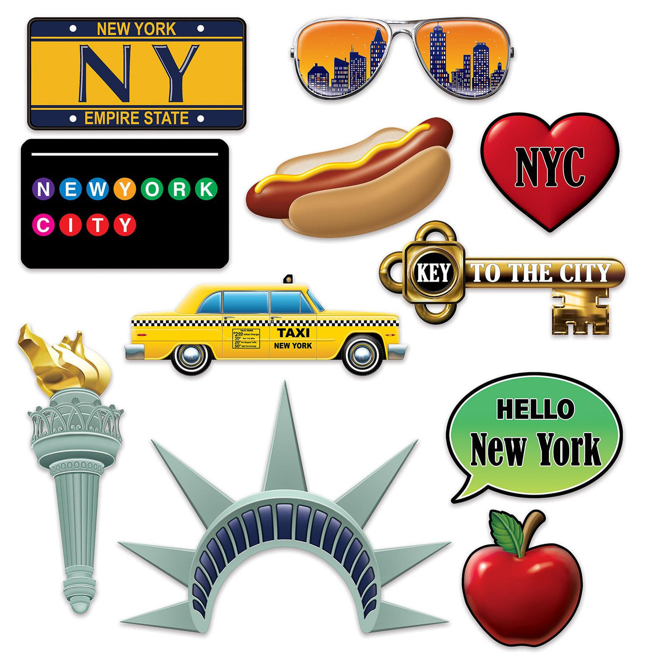Beistle New York City Party Photo Fun Signs (11/Pkg)