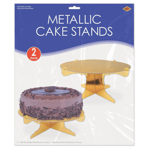 Bulk Metallic Cake Stands - Gold (Case of 24) by Beistle