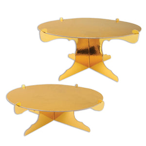 Beistle Metallic Party Cake Stands - Gold (2/Pkg)
