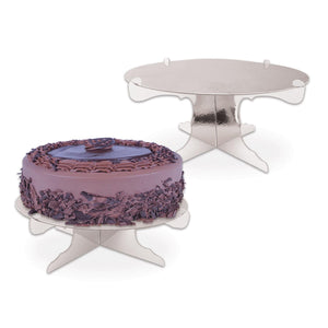 Bulk Metallic Cake Stands - Silver (Case of 24) by Beistle