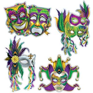 Beistle Foil Mardi Gras Mask Cutouts (Case of 48)