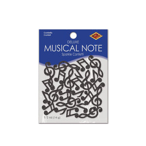 Bulk Musical Note Deluxe Sparkle Confetti - black (12 Packages) by Beistle