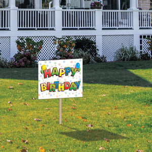 Balloon Happy Birthday Party Yard Sign