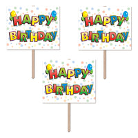 Balloon Happy Birthday Party Yard Sign