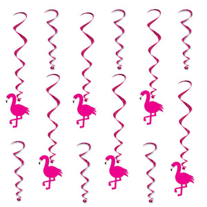 Beistle Luau Party Flamingo Whirls (12/Pkg)