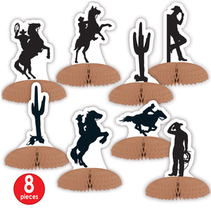 Bulk Western Silhouette Mini Centerpieces (Case of 96) by Beistle