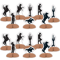 Bulk Western Silhouette Mini Centerpieces (Case of 96) by Beistle
