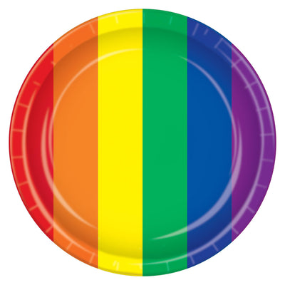 Rainbow Paper Plates 9 inch, 8/Pkg, 96/Case (Party Pack) (12 Packages)