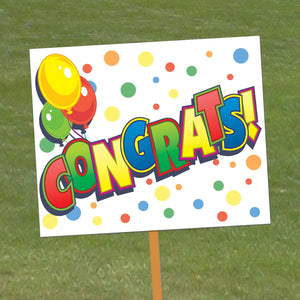 Bulk Congrats! Yard Sign (Case of 6) by Beistle