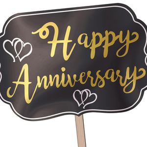 Bulk Foil Happy Anniversary Yard Sign (Case of 6) by Beistle