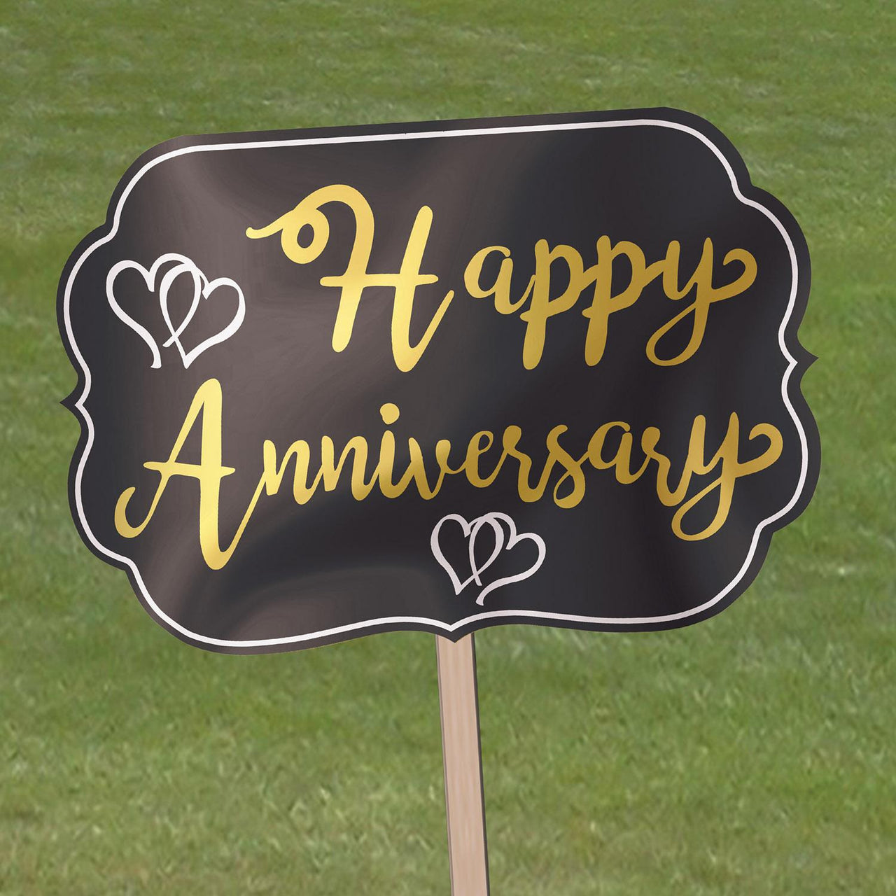 Bulk Foil Happy Anniversary Yard Sign (Case of 6) by Beistle