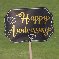 Bulk Foil Happy Anniversary Yard Sign (Case of 6) by Beistle