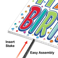 Bulk Plastic Happy Birthday Yard Sign (Case of 6) by Beistle