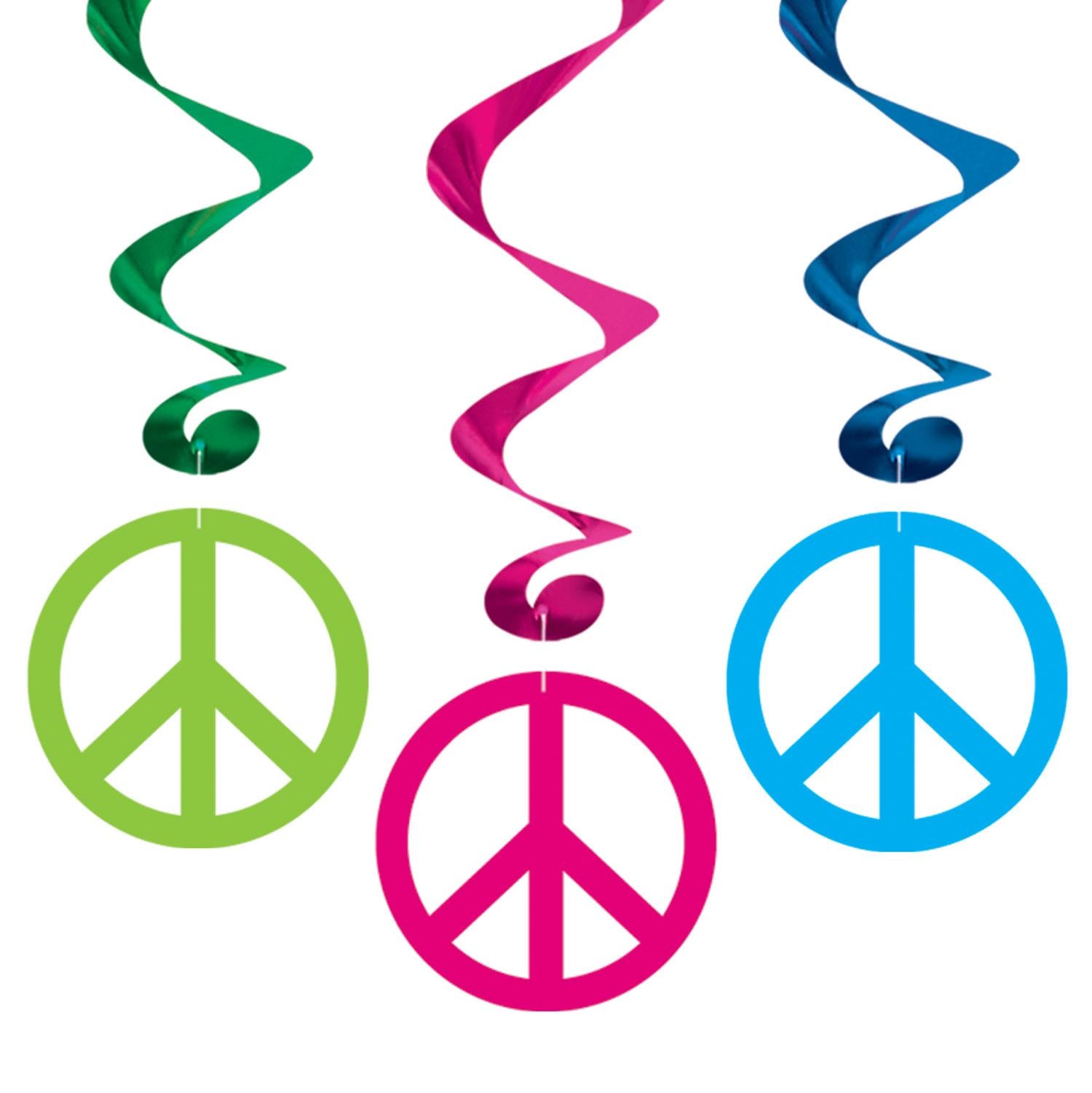 Beistle Peace Sign Party Whirls (12/Pkg)