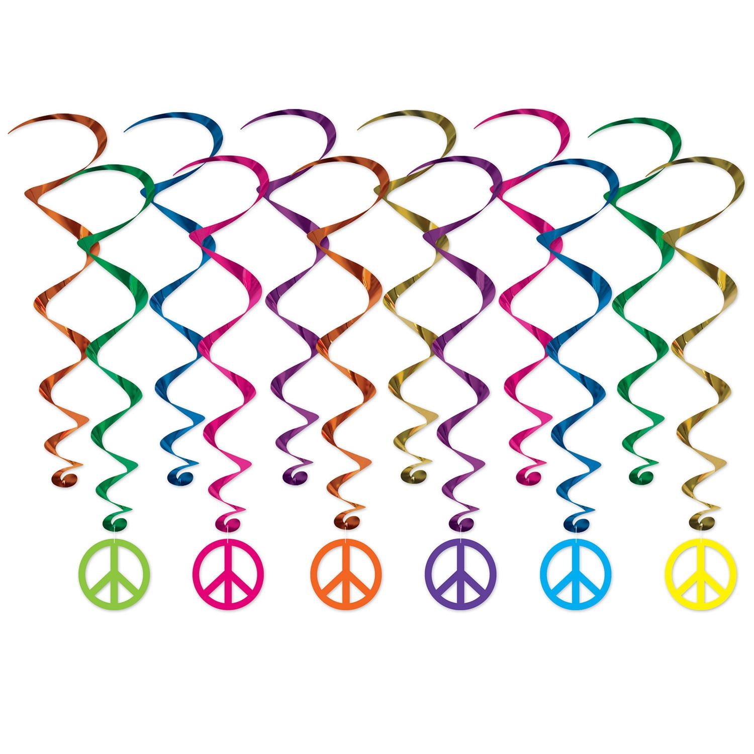 Peace Sign Party Whirls (12 per Package)