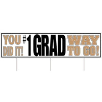 Beistle Graduation Party Plastic Jumbo Grad Yard Sign