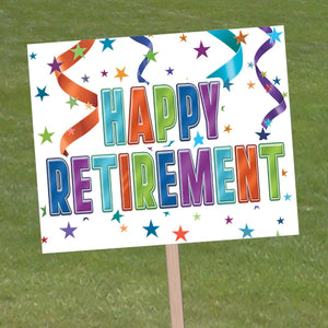 Bulk Happy Retirement Yard Sign (Case of 6) by Beistle