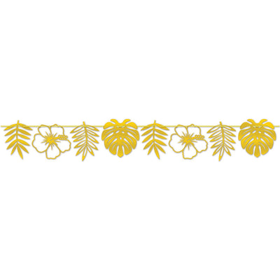 Beistle Luau Party Foil Die-Cut Floral Streamer
