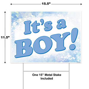 Bulk Plastic It's A Boy! Yard Sign (Case of 6) by Beistle