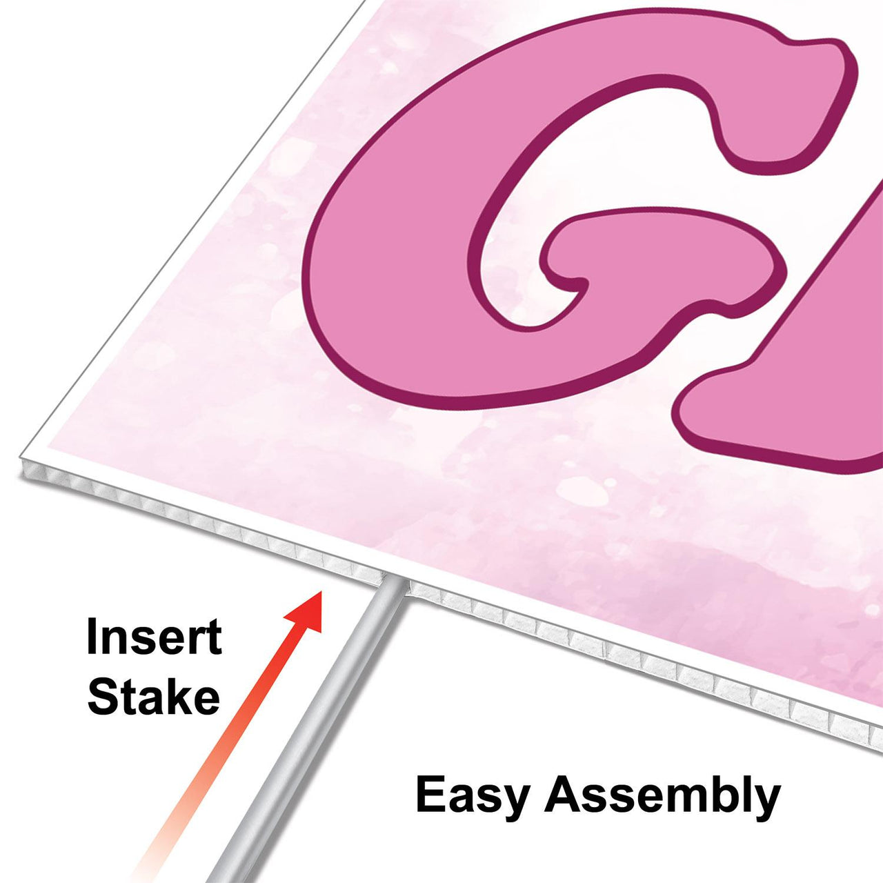 Bulk Plastic It's A Girl! Yard Sign (Case of 6) by Beistle