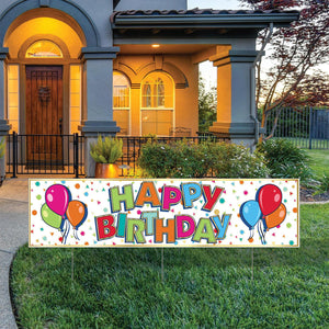 Bulk Plastic Jumbo Happy Birthday Yard Sign (Case of 6) by Beistle