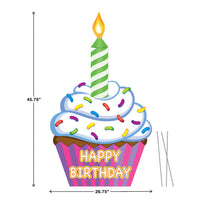 Bulk Plastic Jumbo Cupcake Yard Sign (Case of 2) by Beistle
