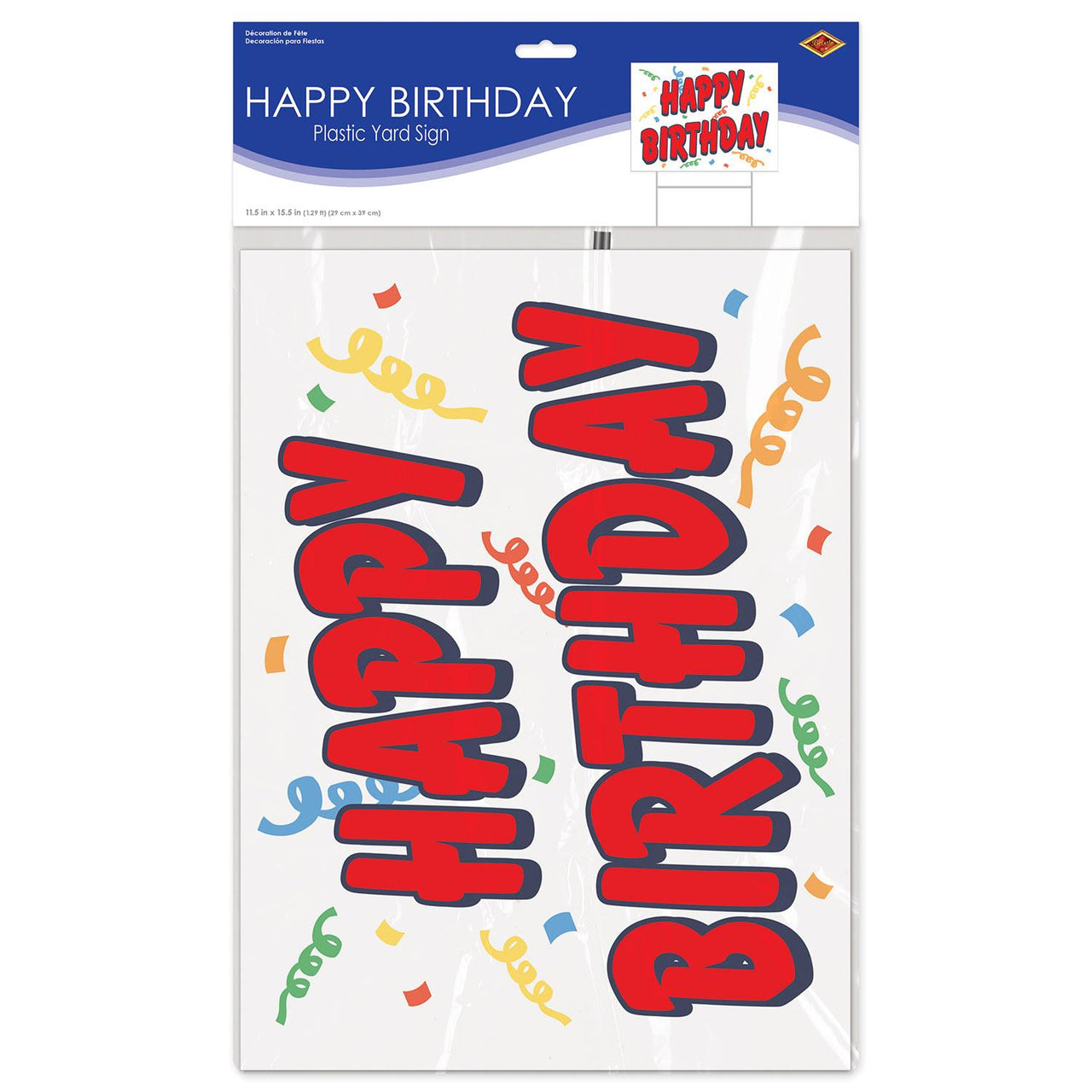 Bulk Plastic Happy Birthday Yard Sign (Case of 6) by Beistle