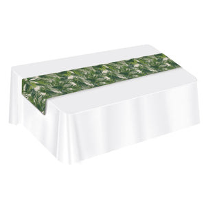 Beistle Luau Party Palm Leaf Fabric Table Runner
