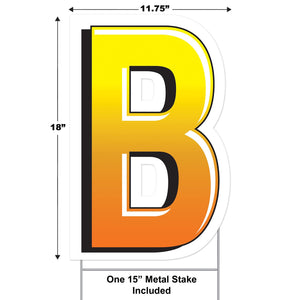 Bulk Plastic B Yard Sign (Case of 3) by Beistle