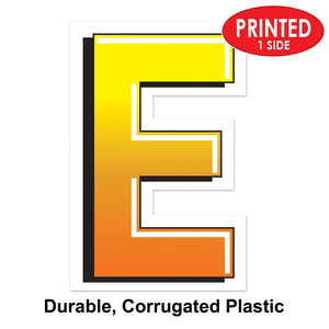 Bulk Plastic E Yard Sign (Case of 3) by Beistle