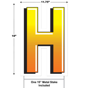 Bulk Plastic H Yard Sign (Case of 3) by Beistle