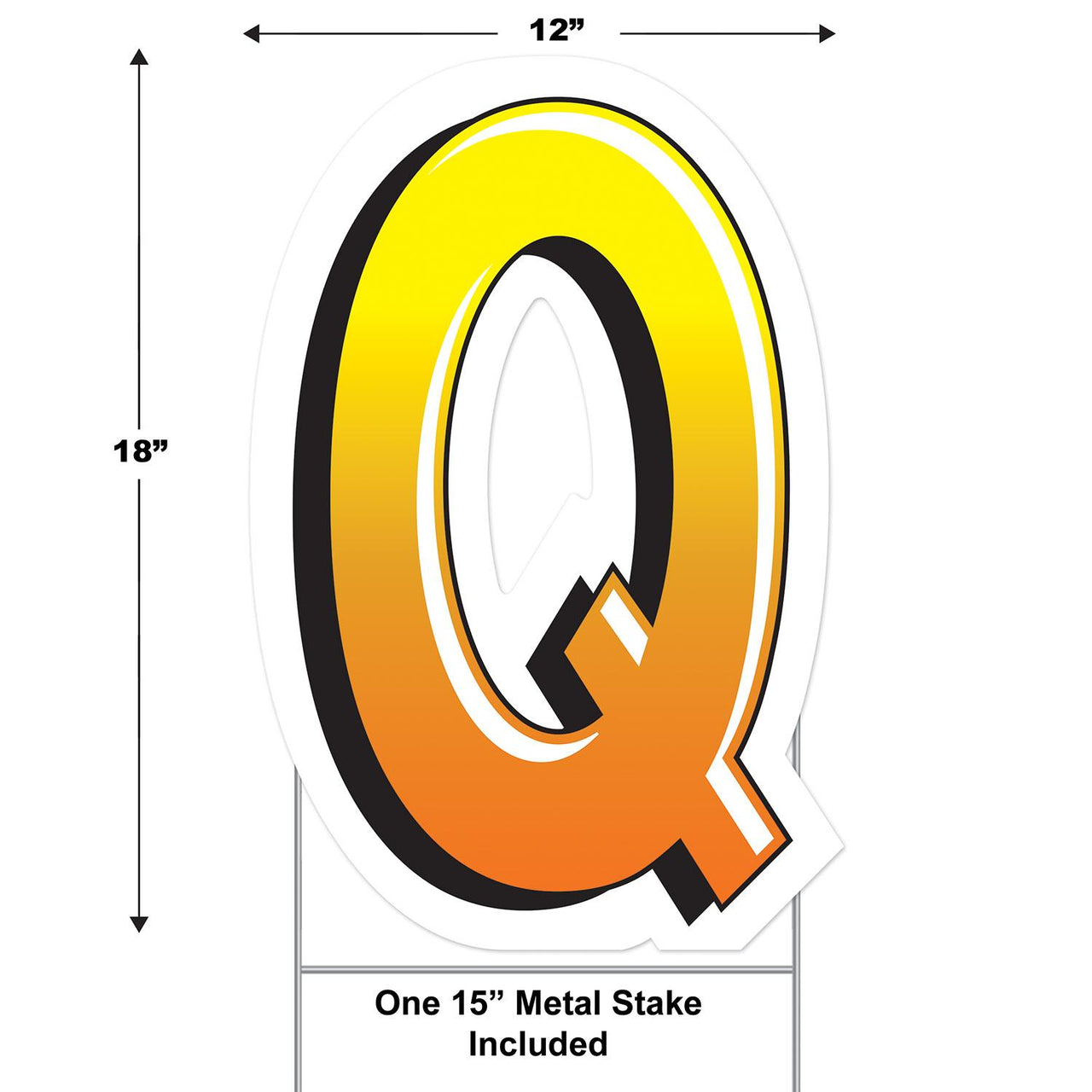 Bulk Plastic Q Yard Sign (Case of 3) by Beistle