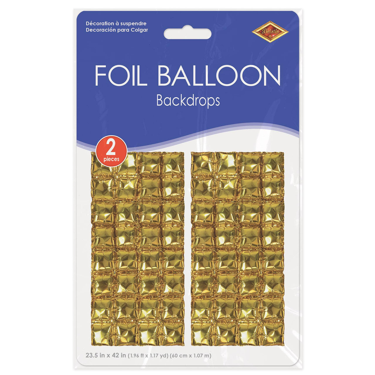 Bulk Gold Foil Balloon Backdrops (12 Pkgs Per Case) by Beistle