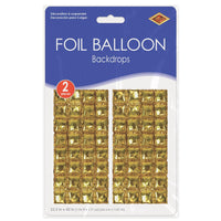 Bulk Gold Foil Balloon Backdrops (12 Pkgs Per Case) by Beistle