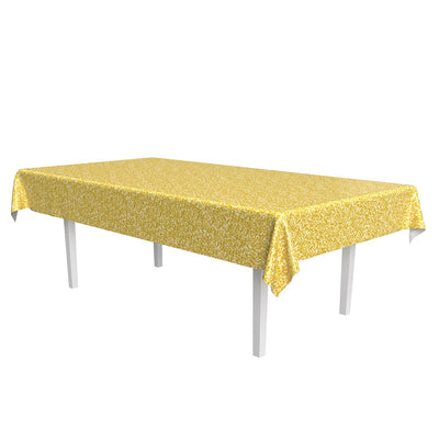 Beistle Printed Sequined Party Tablecover - Gold