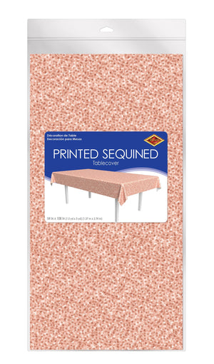 Bulk Printed Sequined Tablecover - Rose Gold (Case of 12) by Beistle