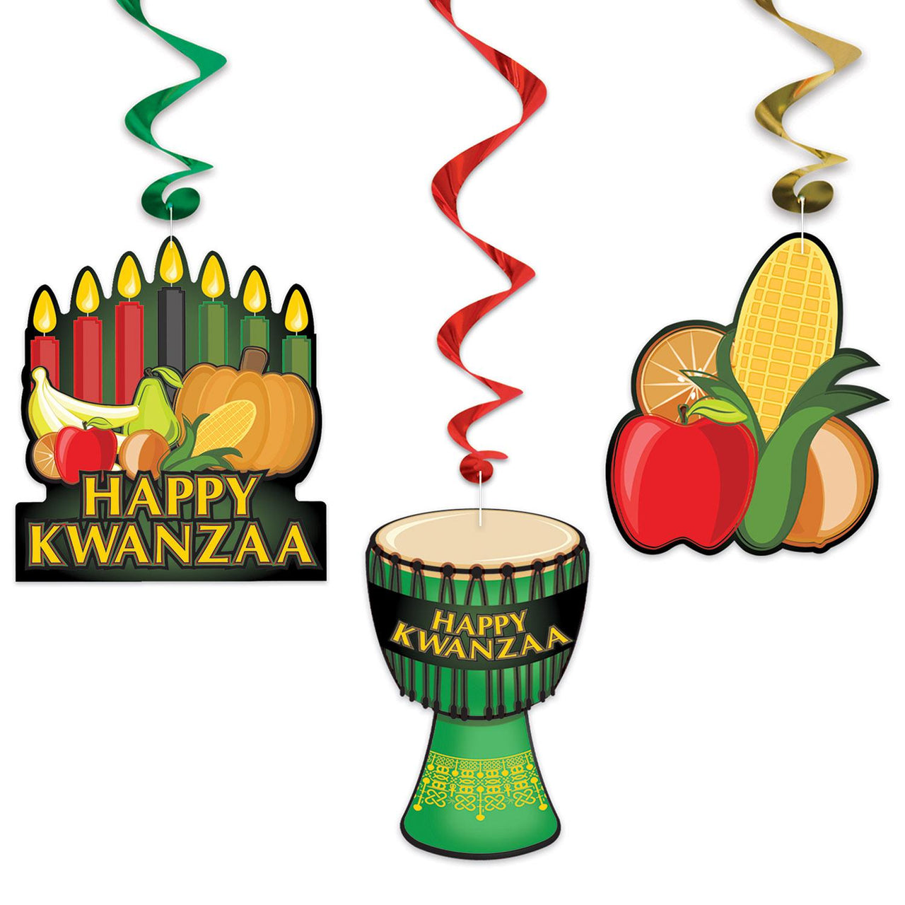 Bulk Happy Kwanzaa Whirls (Case of 72) by Beistle