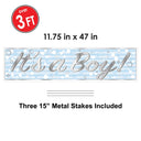 Bulk Plastic Jumbo It's A Boy! Yard Sign (Case of 6) by Beistle