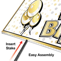 Bulk Plastic Jumbo Happy Birthday Yard Sign (Case of 6) by Beistle