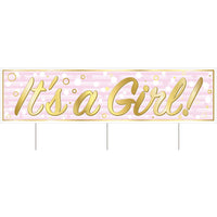 Beistle Plastic Jumbo It's A Girl! Yard Sign