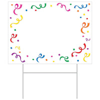 Beistle Plastic Blank Party Yard Sign With Confetti