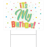 Beistle Plastic It's My Birthday Party! Yard Sign