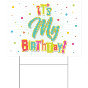 Beistle Plastic It's My Birthday Party! Yard Sign