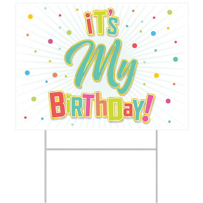 Beistle Plastic It's My Birthday Party! Yard Sign