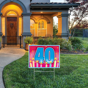 Bulk Plastic 40 Birthday Yard Sign (Case of 6) by Beistle
