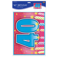 Bulk Plastic 40 Birthday Yard Sign (Case of 6) by Beistle