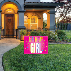 Bulk Plastic Birthday Girl Yard Sign (Case of 6) by Beistle